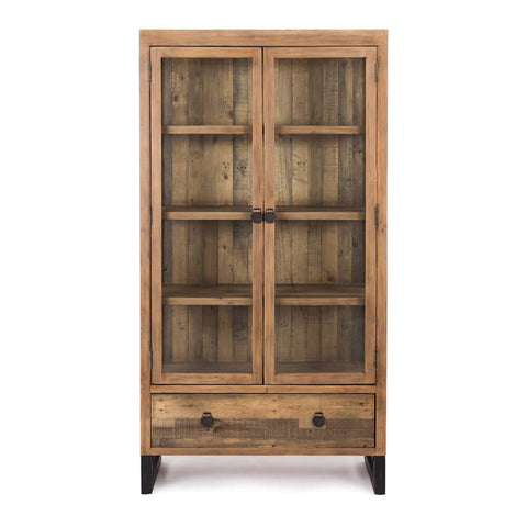 Woodenforge reclaimed timber display cabinet, angled view