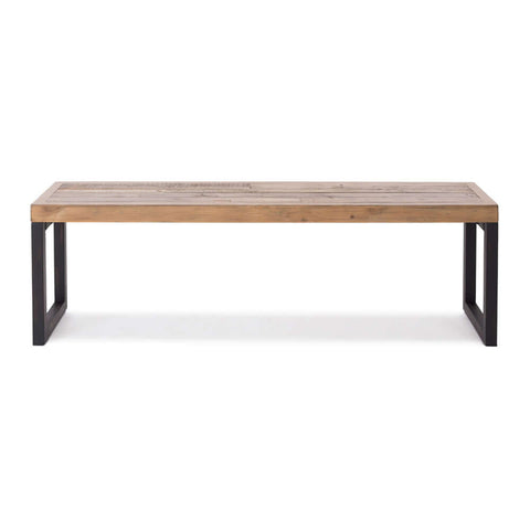 Woodenforge reclaimed timber bench, angled view