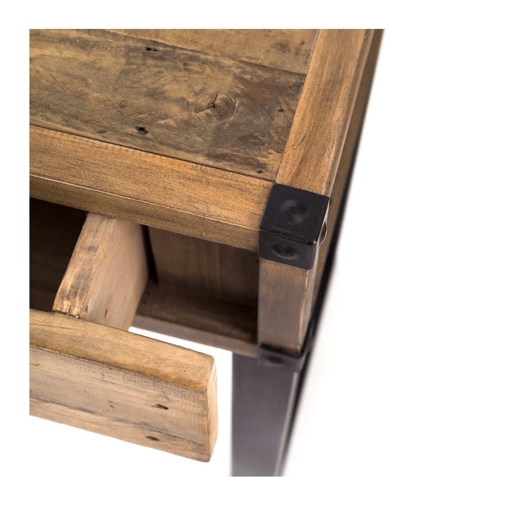 
                      
                        Close-up of the Woodenforge Hall Table showcasing its eco-friendly rustic reclaimed wood and durable craftsmanship.
                      
                    