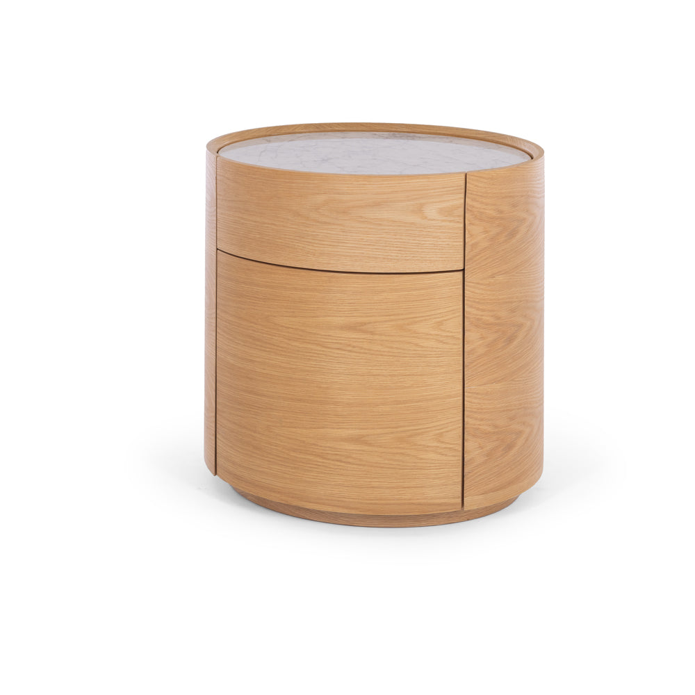 Muse Natural Oak Bedside Marble Top