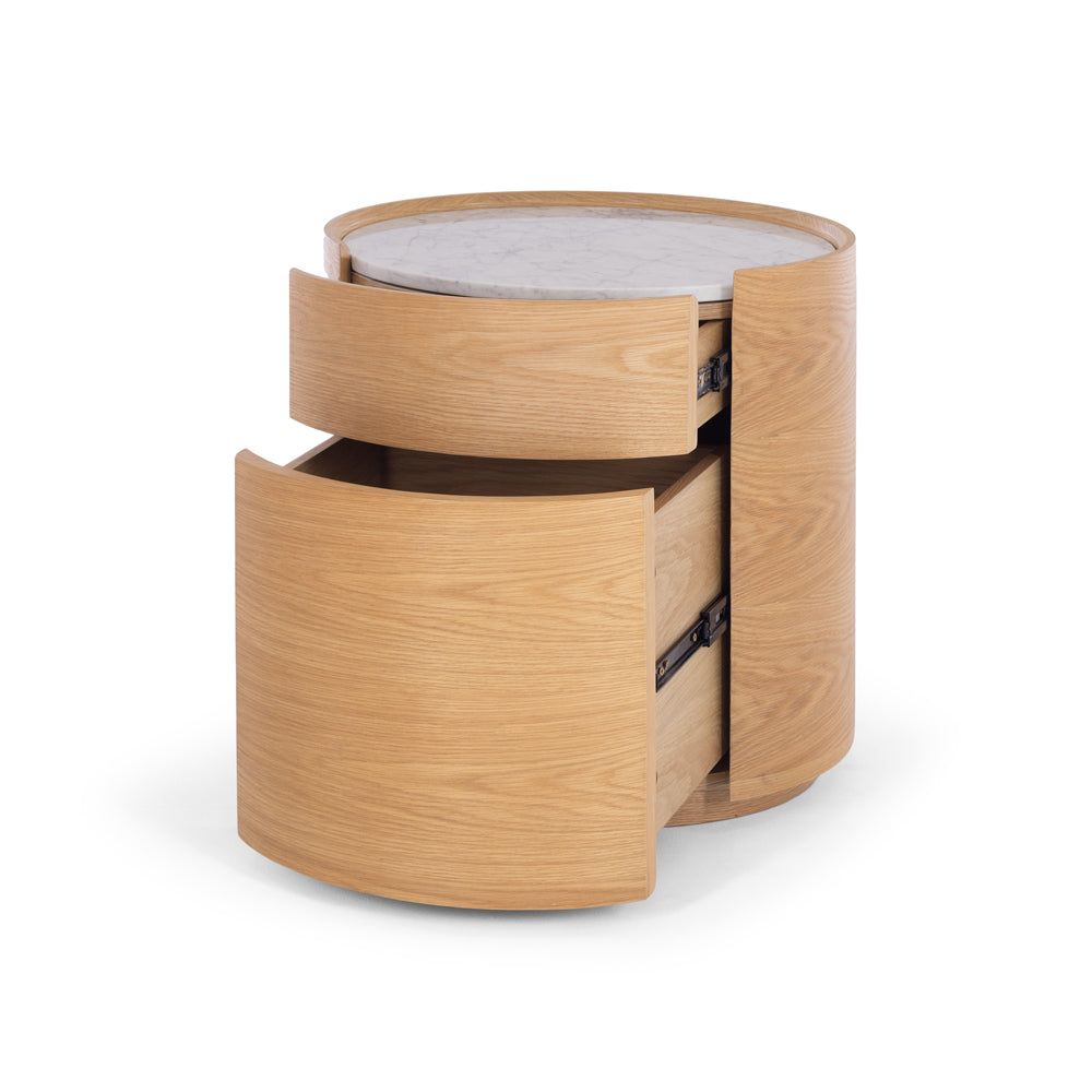 Muse Natural Oak Bedside Marble Top