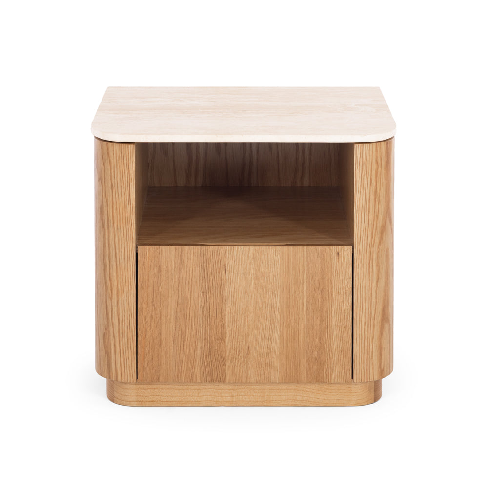 
                      
                        Stash 1 Drawer Bedside - Travertine Top
                      
                    