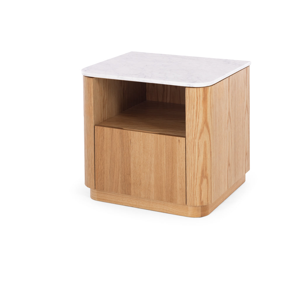 Stash 1 Drawer Bedside - Marble Top