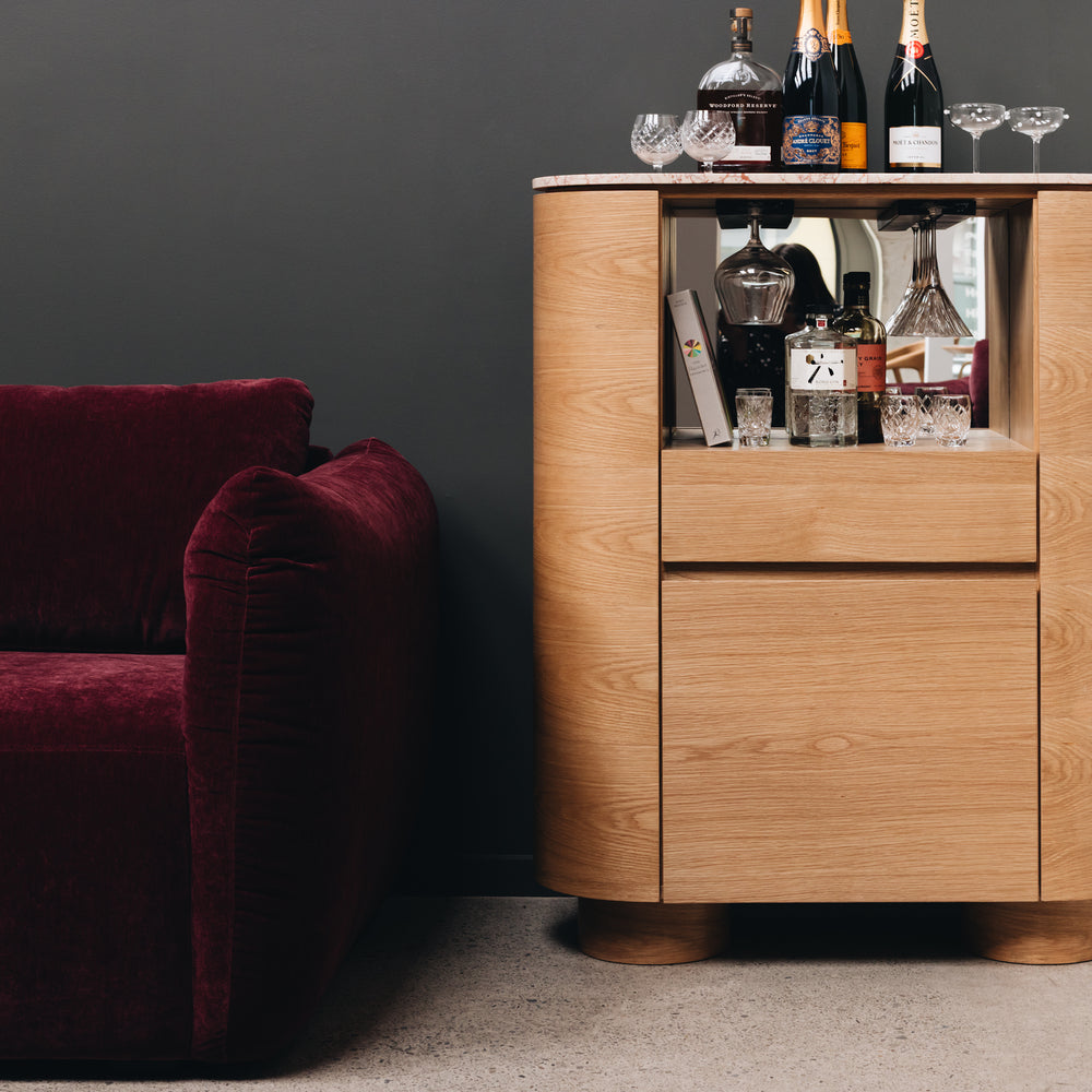 
                      
                        Akita Natural Oak Bar Cabinet  (Turkish Rose Top)
                      
                    