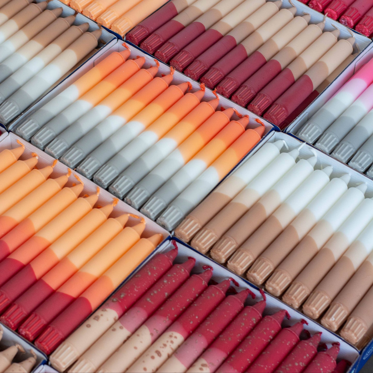 Taper Candles - White & Beige