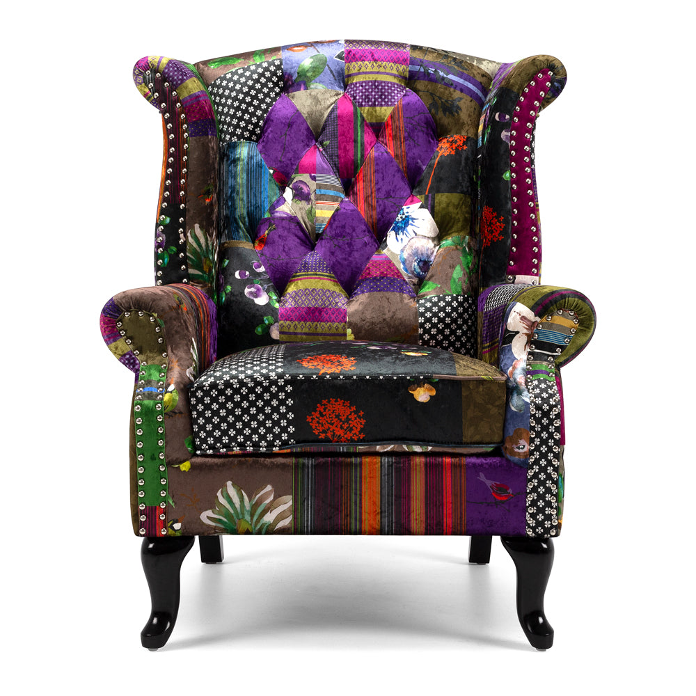 
                      
                        Patchwork Wingback Armchair
                      
                    