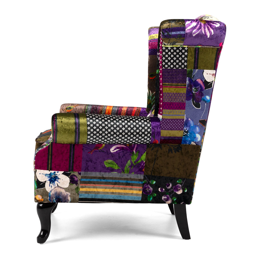 
                      
                        Patchwork Wingback Armchair
                      
                    