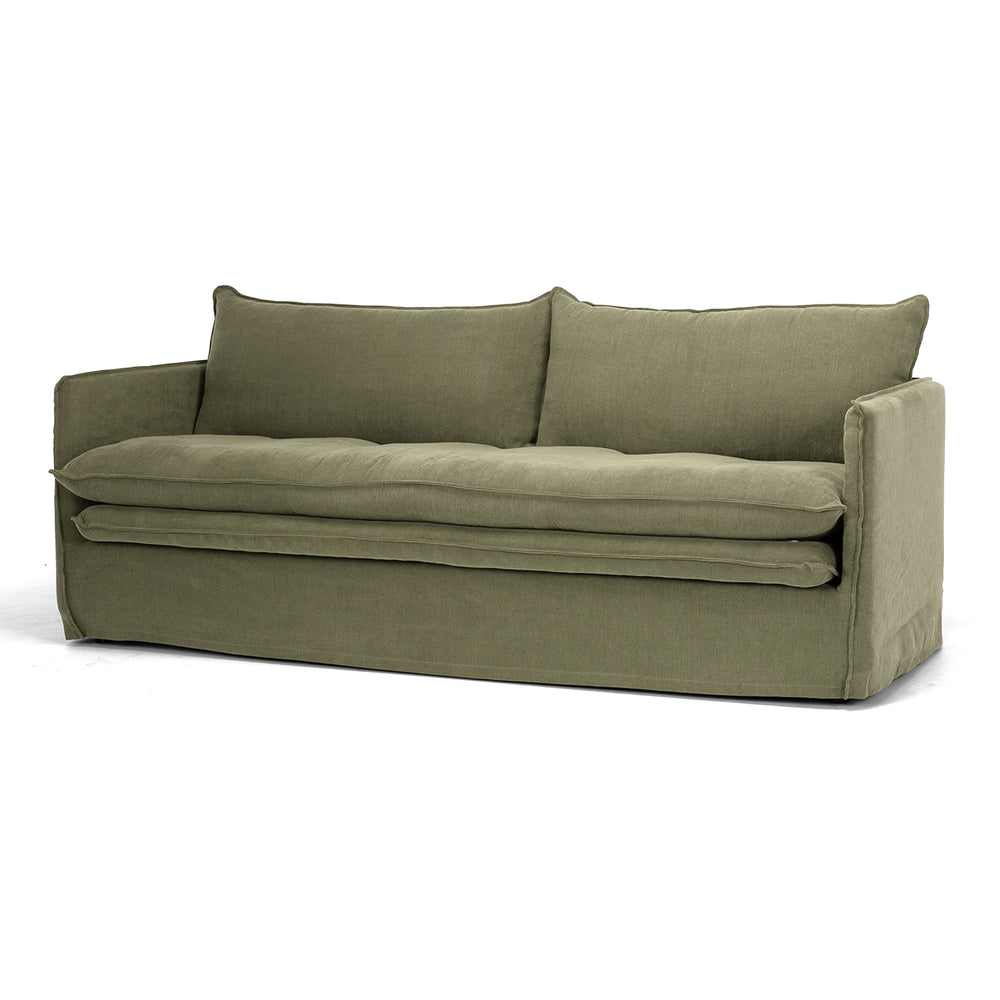 Hamilton Slipcover 3 Seater Sofa (Khaki)