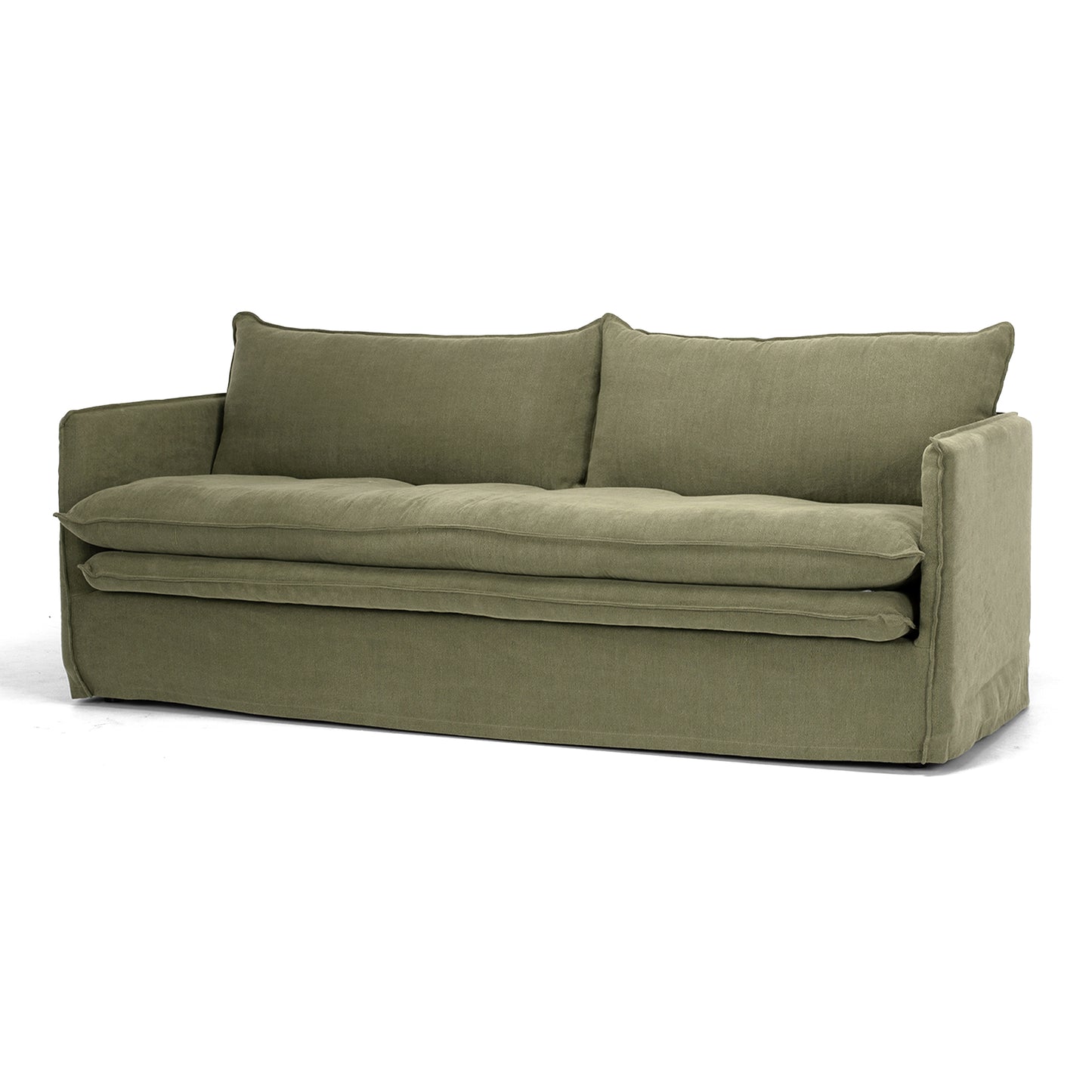 Hamilton Slipcover 3 Seater Sofa (Khaki)