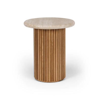 Rho Travertine Side Table