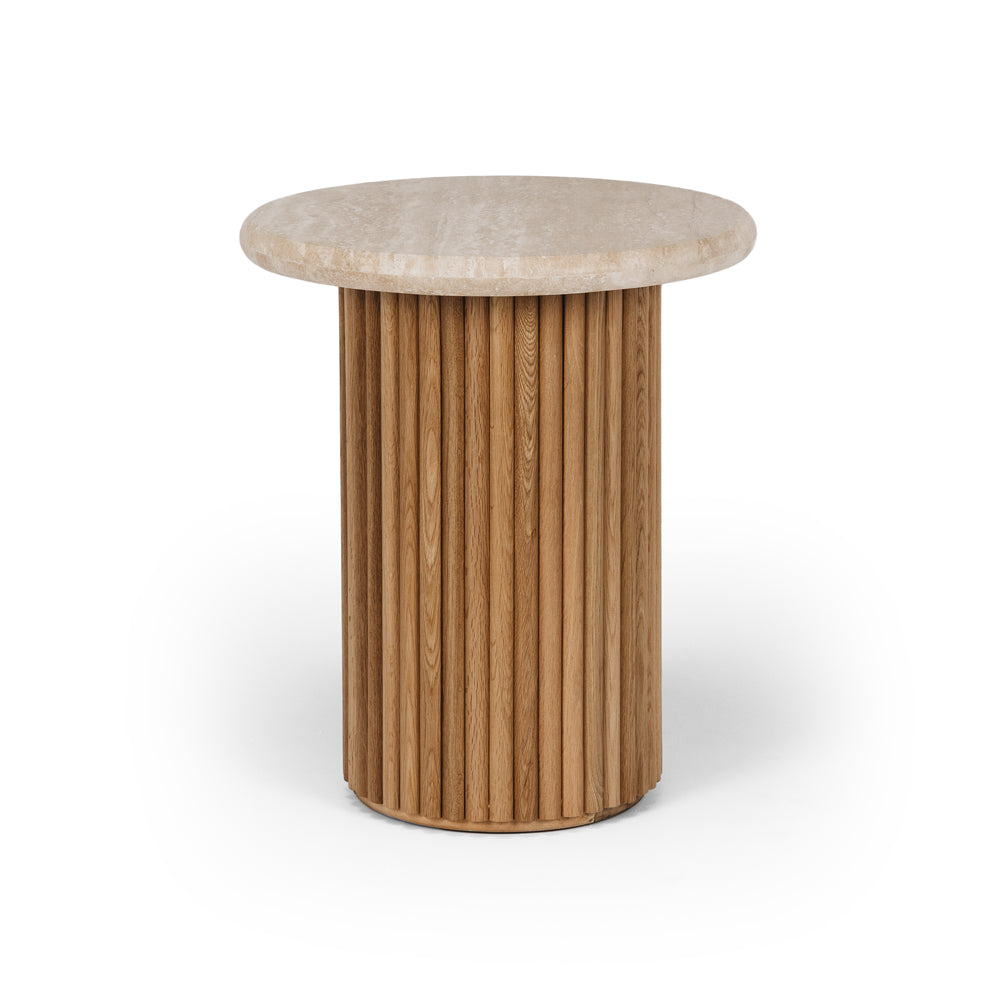 Rho Travertine Side Table