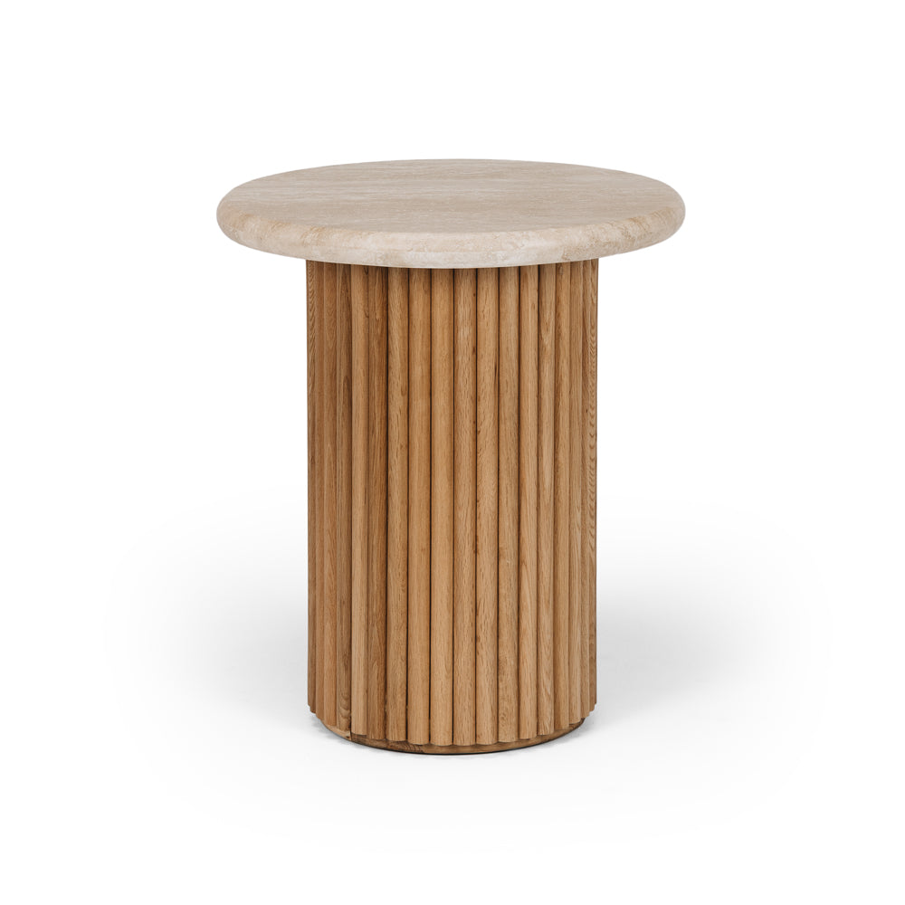 Rho Travertine Side Table