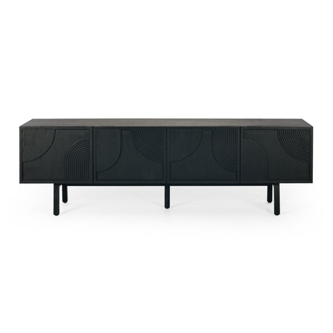 Arc black oak entertainment unit, product view