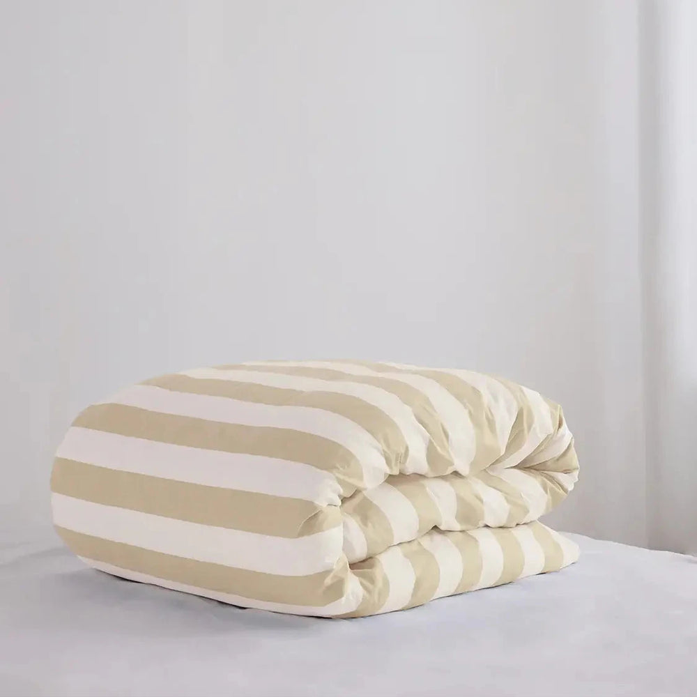 Organic Cotton Duvet- Biscotti Stripes-FurniturebyDesign.