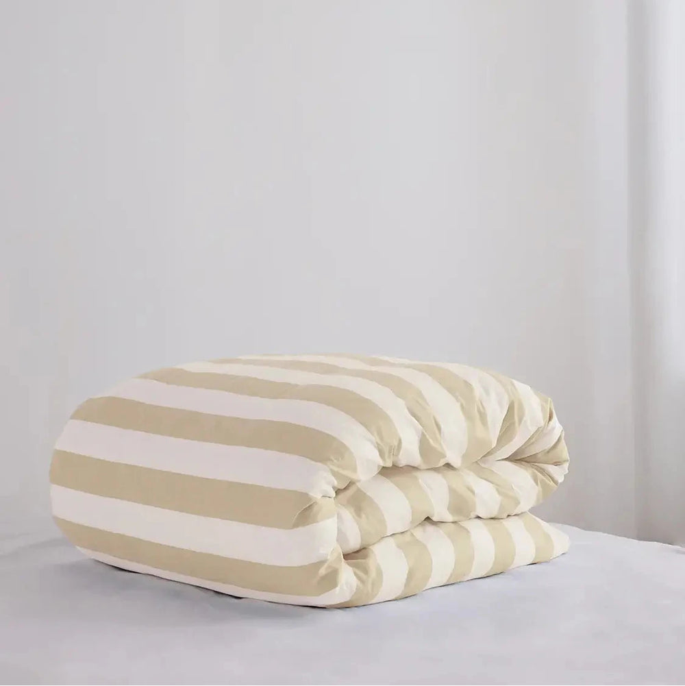 Organic Cotton Duvet- Biscotti Stripes-FurniturebyDesign.