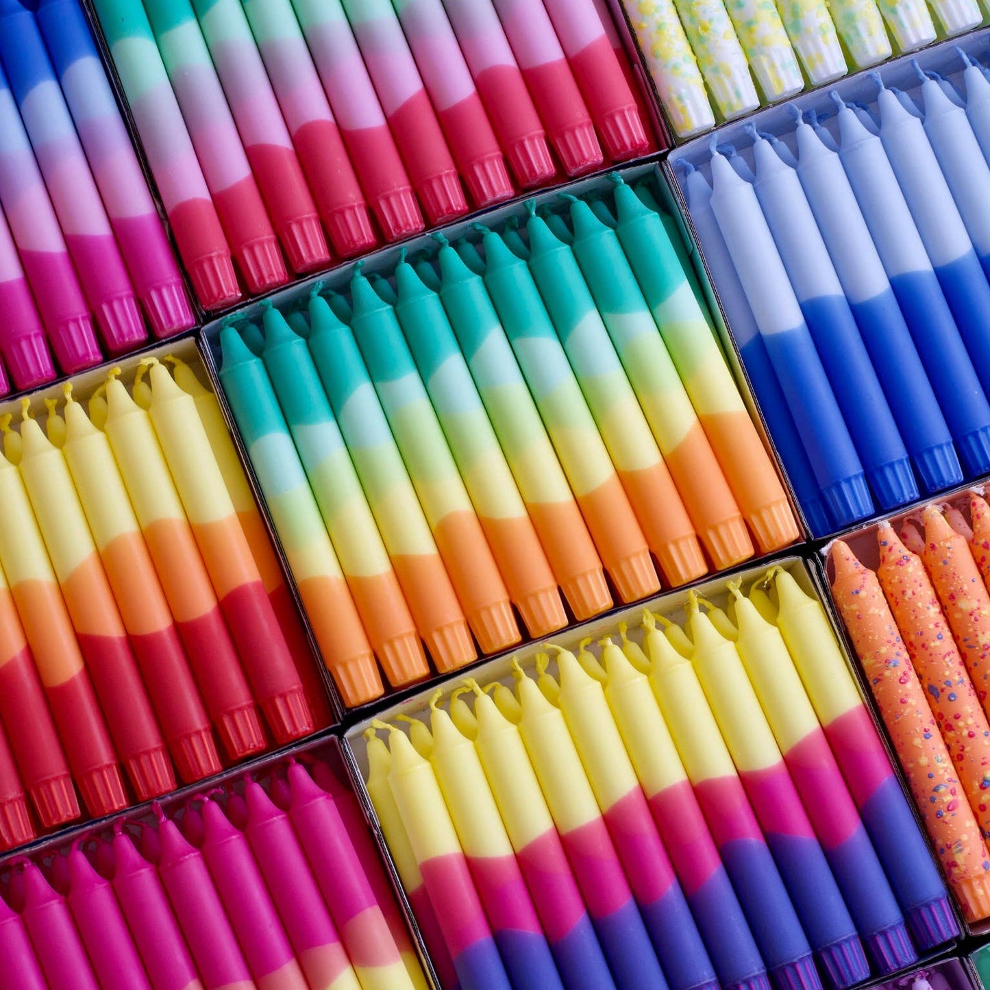 Taper Candles - Clear Water Blue Colours