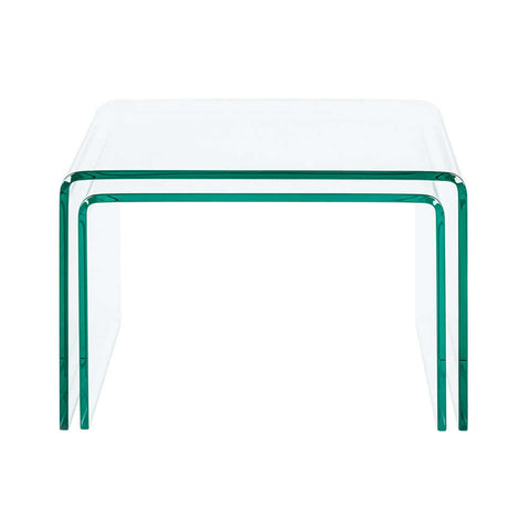 Ghost clear glass nested tables