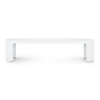 Palisade white concrete outdoor bench