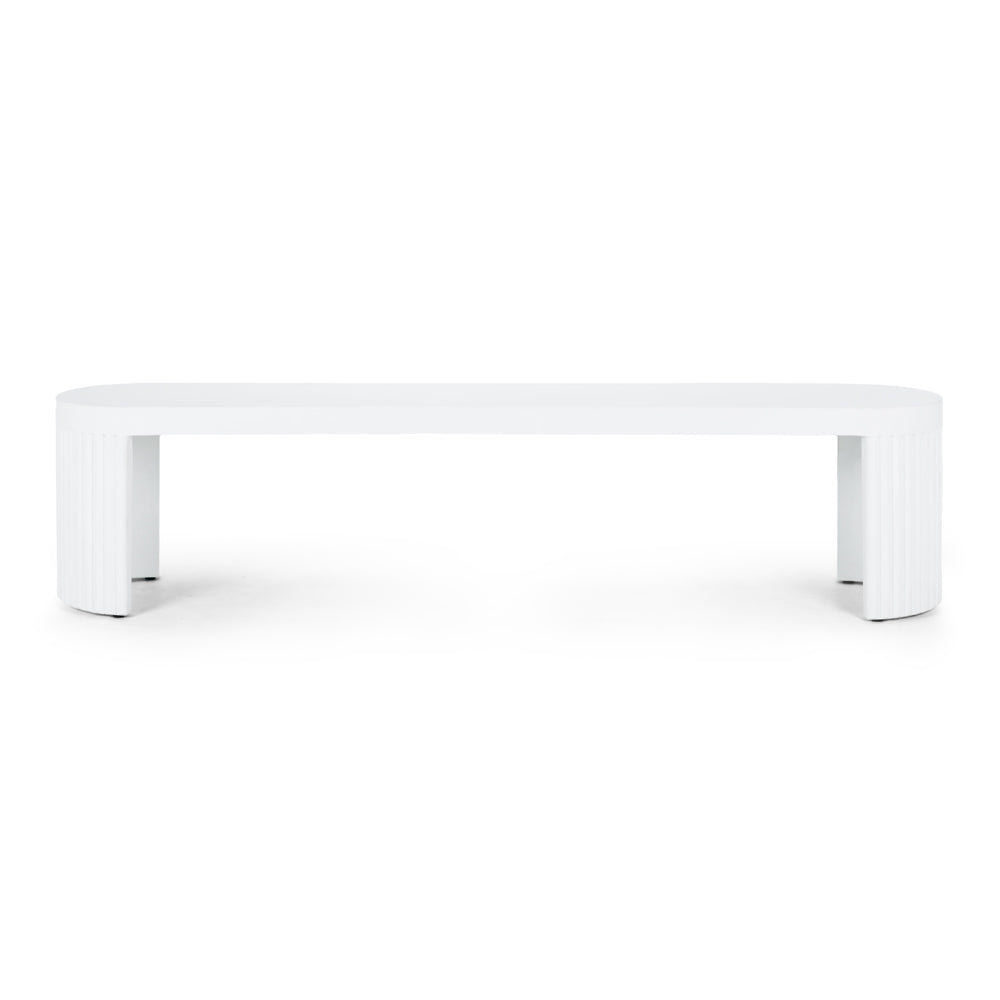 Palisade white concrete outdoor bench