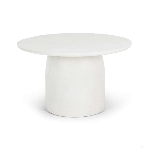 Stoneglow white concrete coffee table, angled view