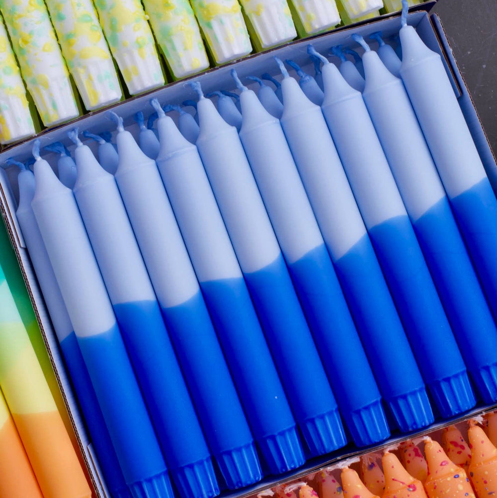Taper Candles - Clear Water Blue Colours