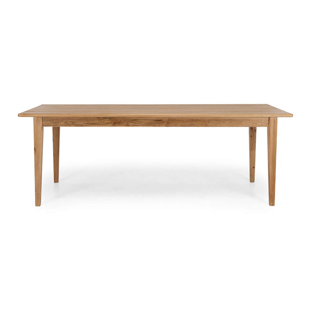 Tuscan Dining Table made from solid smoked oak, featuring a clean design and natural wood grain.