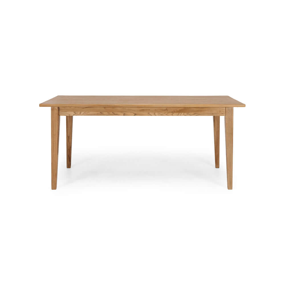 
                      
                        Tuscan dining table made of solid smoked oak with straight legs, showcasing a warm, natural grain finish.
                      
                    