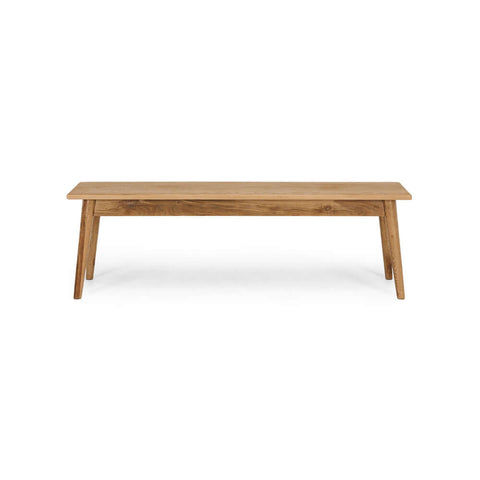 Reeves smoked-oak dining bench, angled view