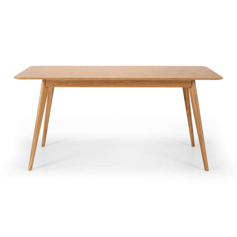 Radius oak dining table, angled front view