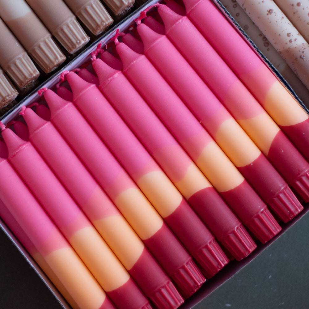 Taper Candles - Pink, Orange, & Red