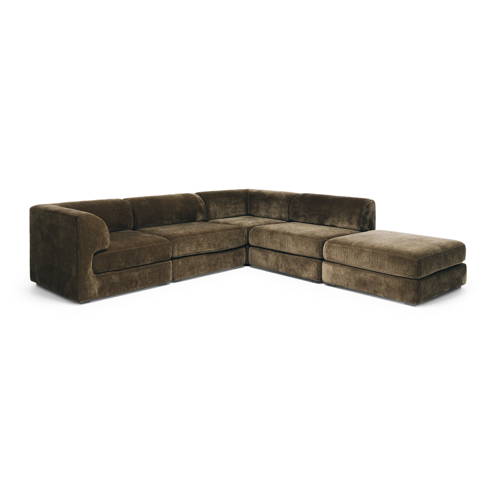 Harmony 4 Seater Modular Cnr Chaise RHF Olive