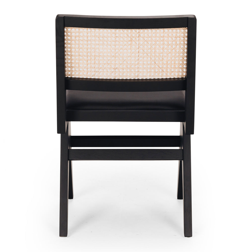 
                      
                        Back view of Palma Dining Chair in black, showcasing Japandi style with FSC-certified oak and minimalist design.
                      
                    