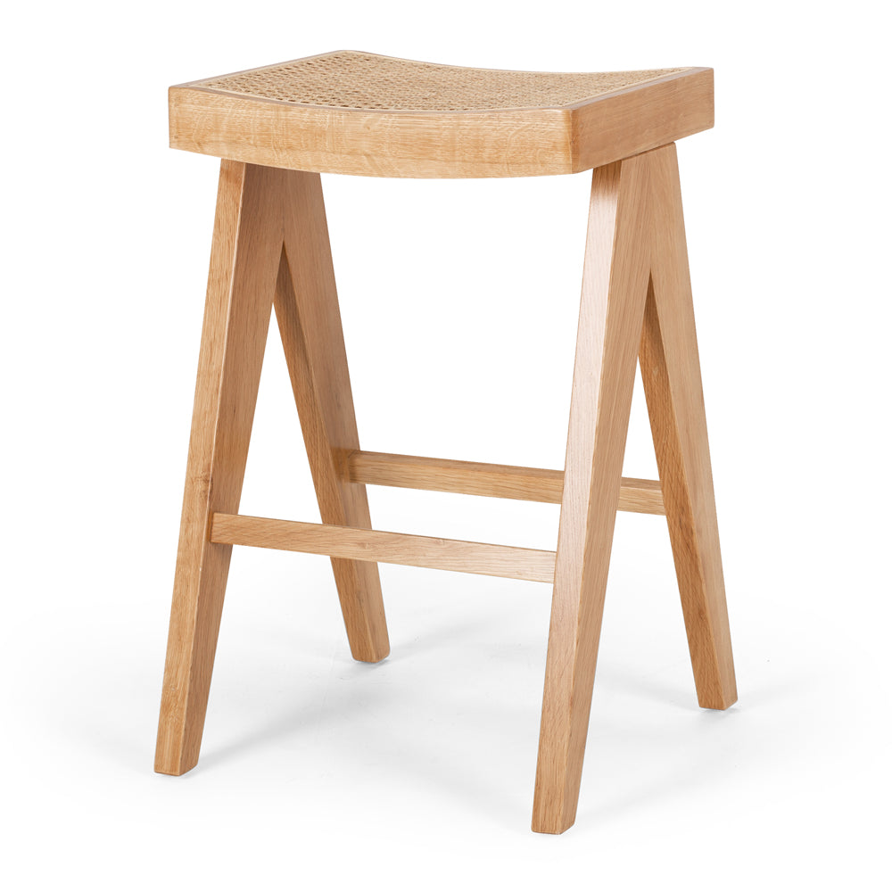 
                      
                        Palma Bar Stool in Oak and Rattan featuring Japandi style, made from FSC Certified American White Oak with a minimalist design.
                      
                    