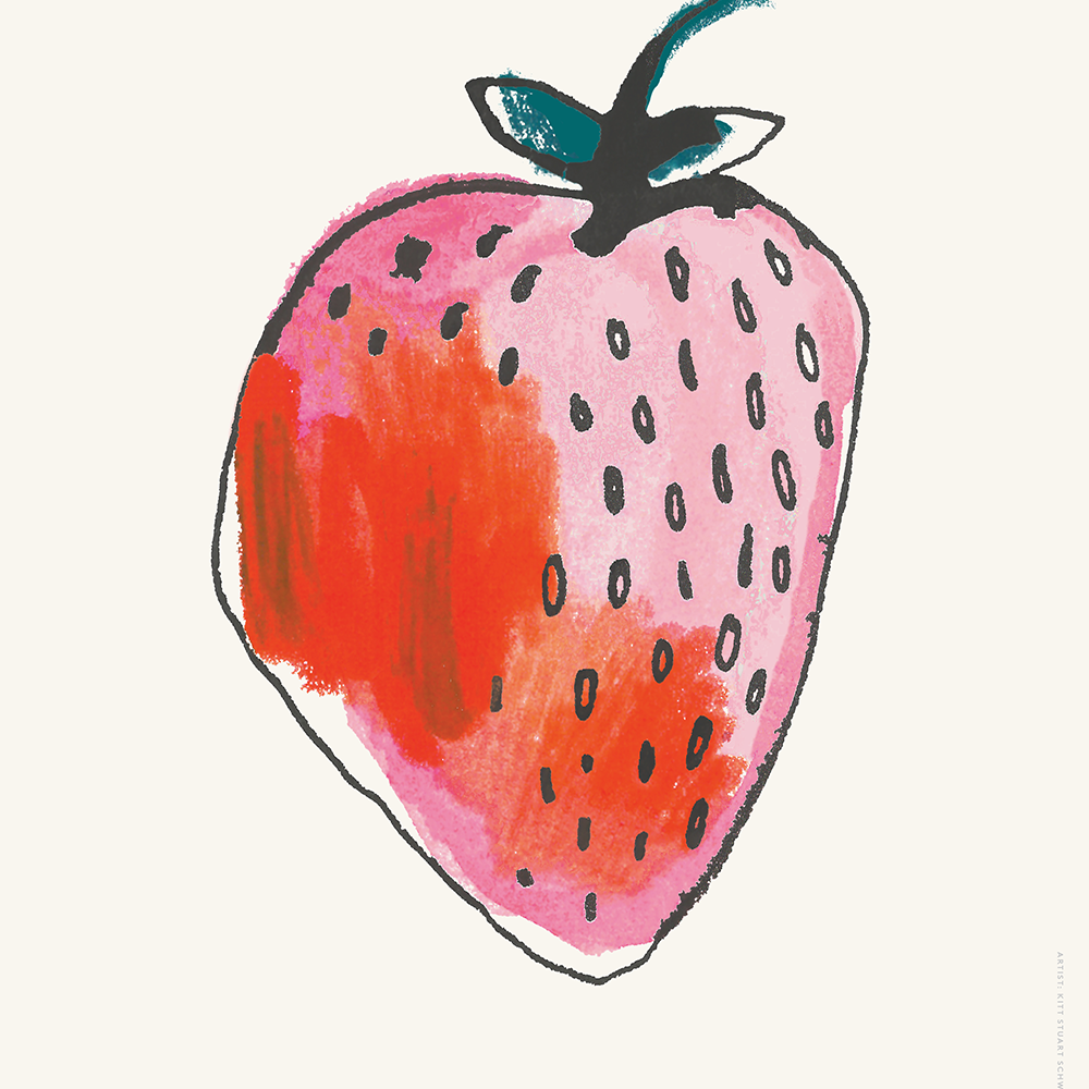 Strawberry 30x40Cm White Frame