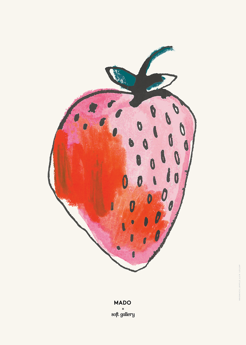 Strawberry 30x40Cm White Frame