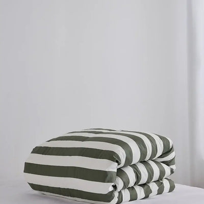 Organic Cotton Duvet - Matcha Stripes-FurniturebyDesign.