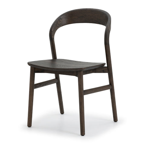 Espresso oak Meg dining chair, front angled view