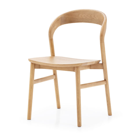 Natural oak Meg dining chair, front angled view