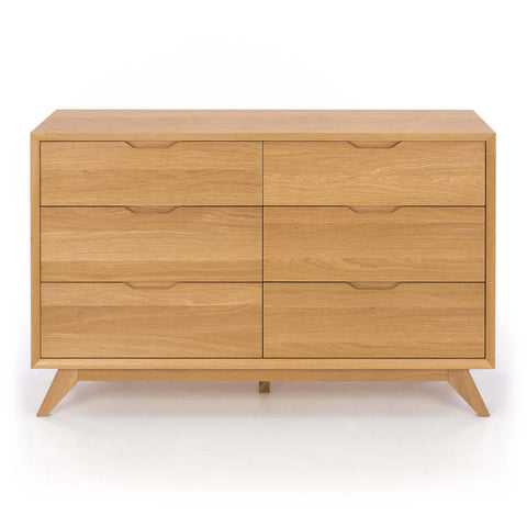 Norway wide oak dresser, angled front view
