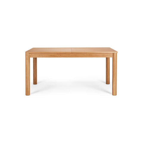 Oliver oak extension dining table, closed view
