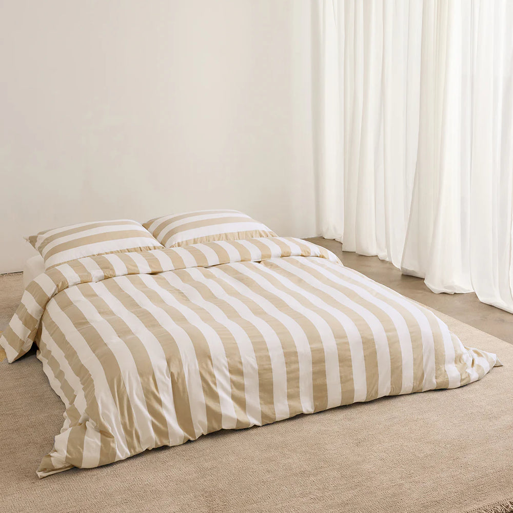 Organic Cotton Duvet- Biscotti Stripes