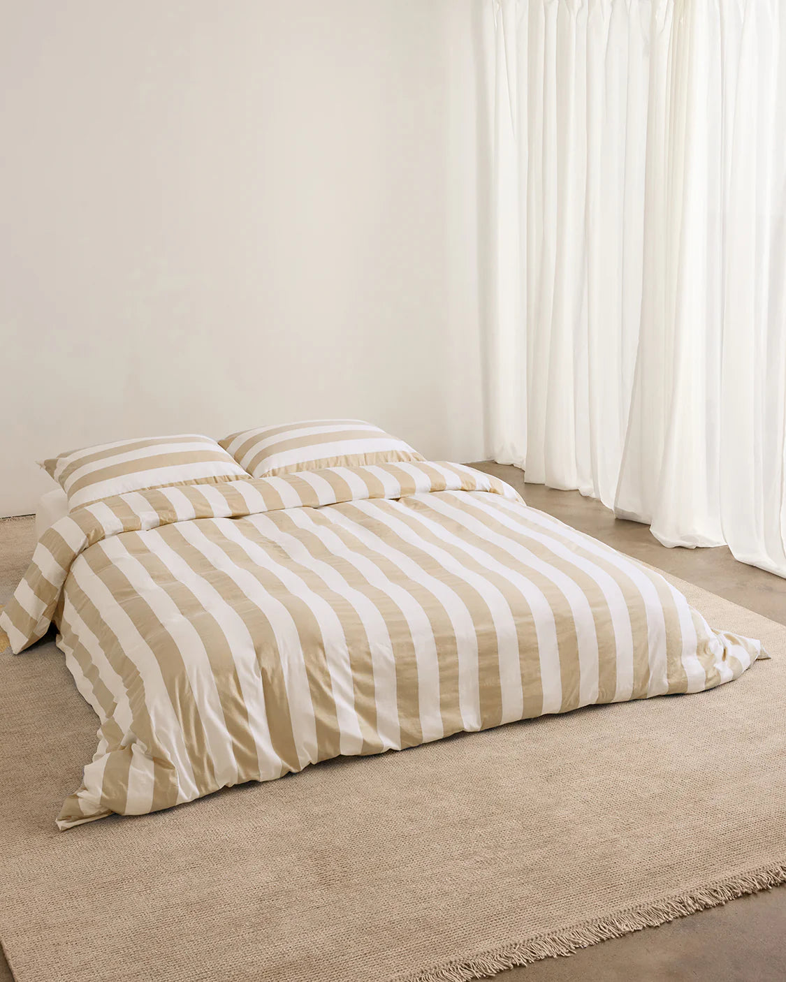 Organic Cotton Duvet- Biscotti Stripes