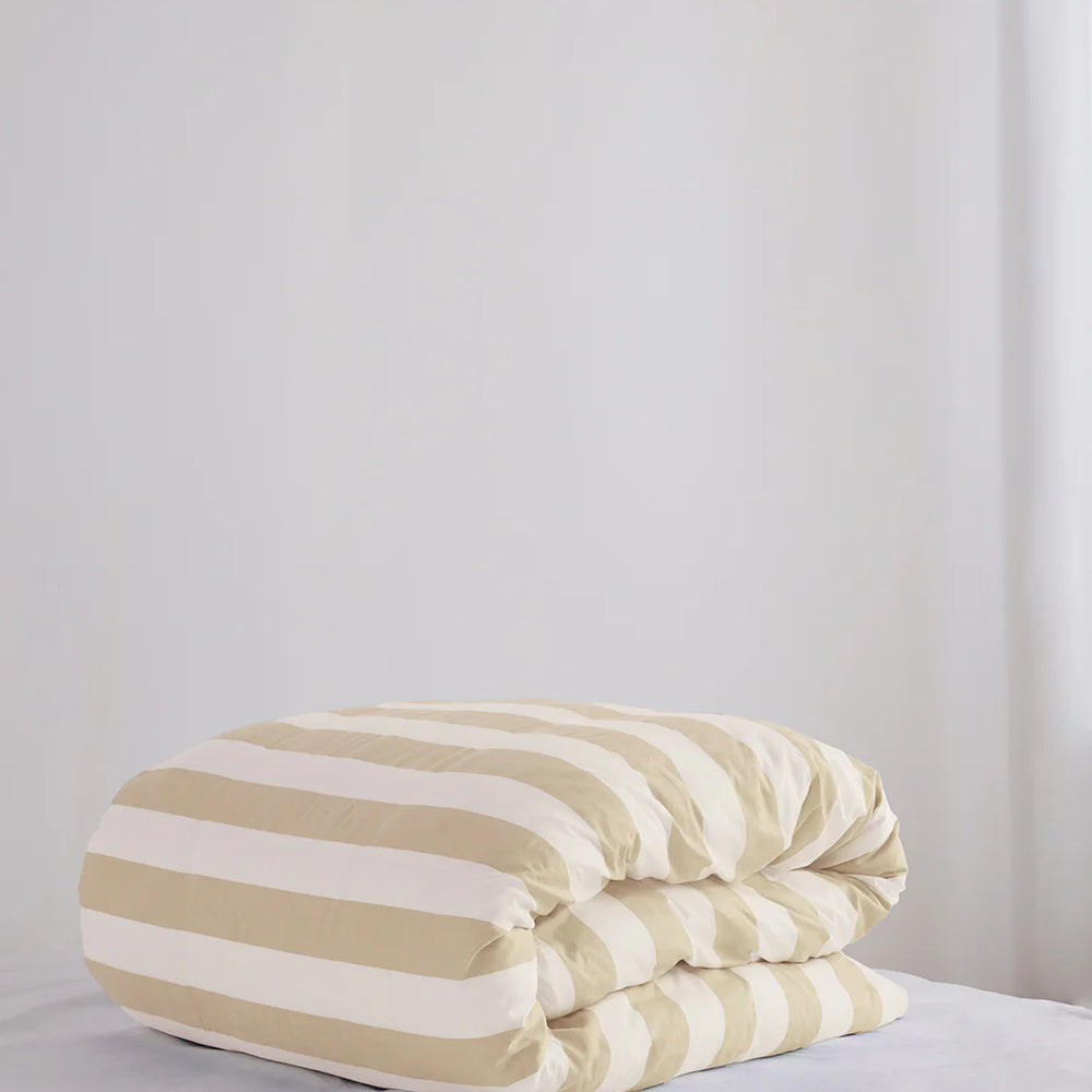 Organic Cotton Duvet- Biscotti Stripes