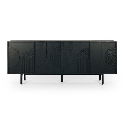 Arc black oak sideboard, angled front view