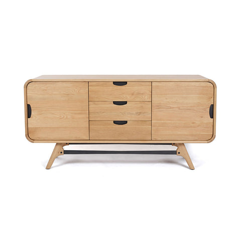 Flow oak sideboard with interchangeable handles, product view