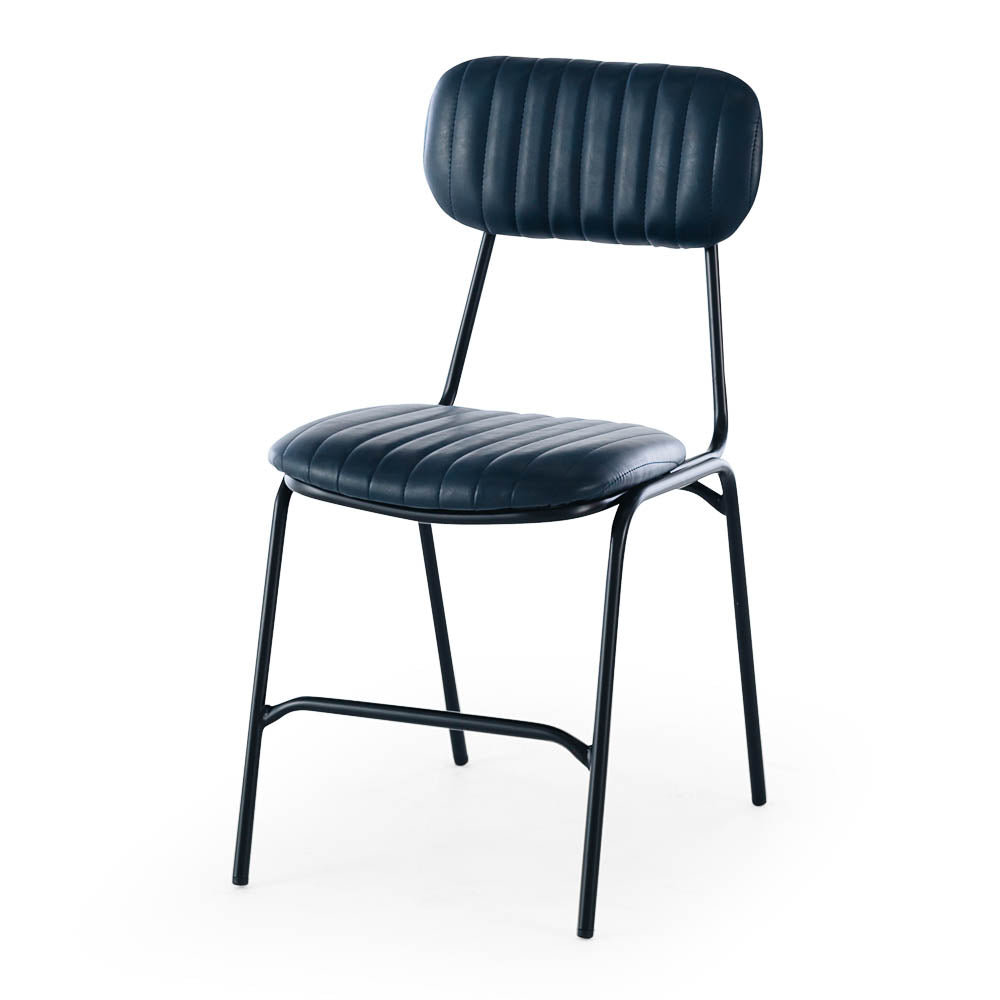 
                      
                        Datsun Chair in black with padded seat and industrial metal frame, inspired by vintage style and iconic cars.
                      
                    