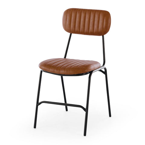 Datsun brown vintage PU dining chair, product view