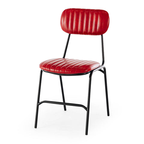 Datsun red vintage PU dining chair, product view