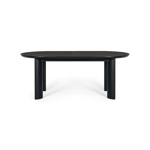 Kontur black oak extension dining table, closed