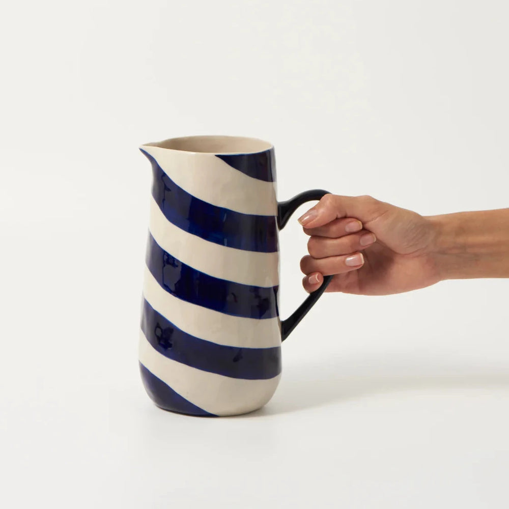 Cabana Stripe Jug Blue-FurniturebyDesign.